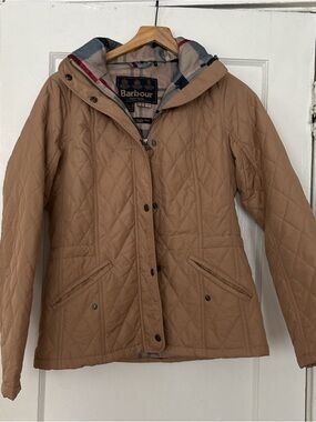 Barbour Quilted Tan Women's Jacket with Hood